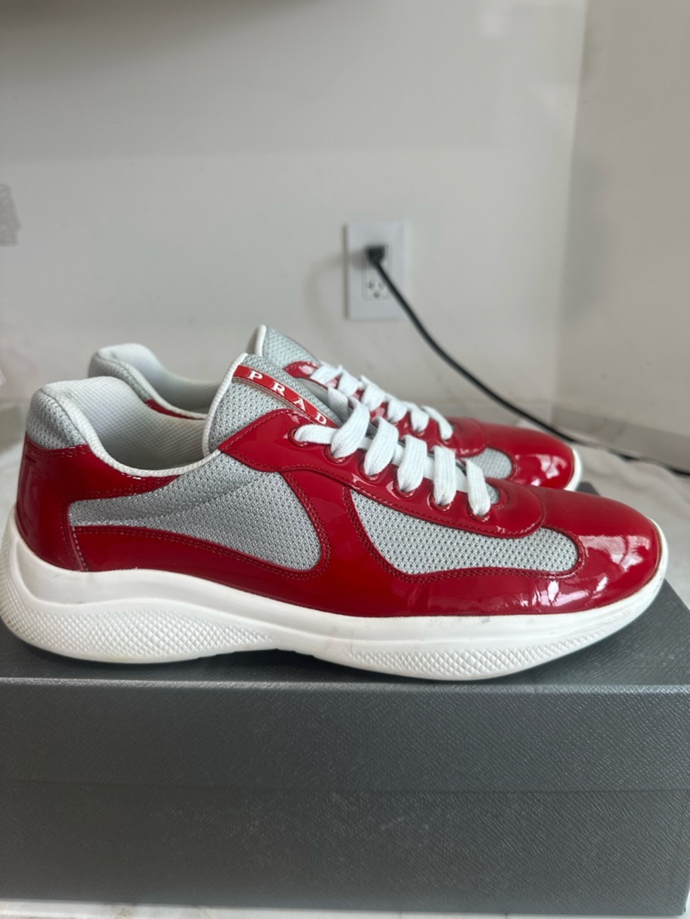 Prada America's Cup biker fabric sneakers 
sz US 8.5